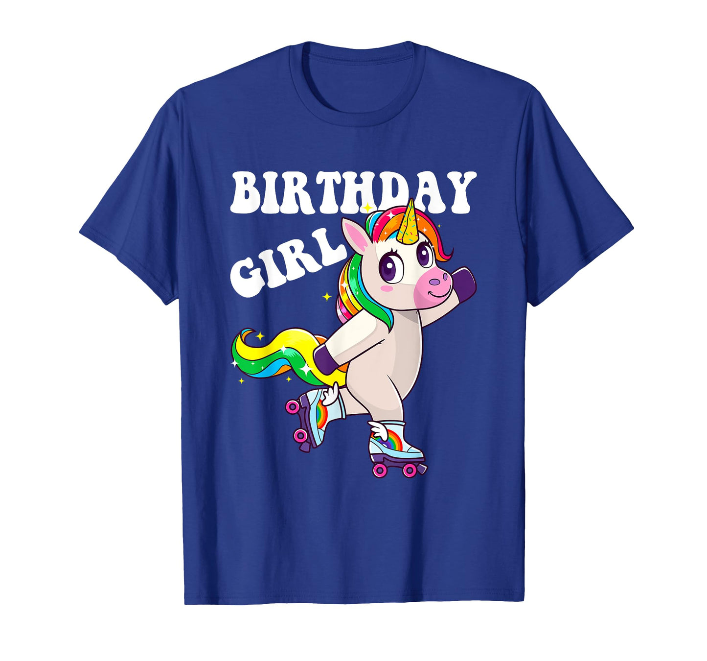 Roller Girl Unicorn Retro Birthday Rolling Skates Girls Kids T-Shirt