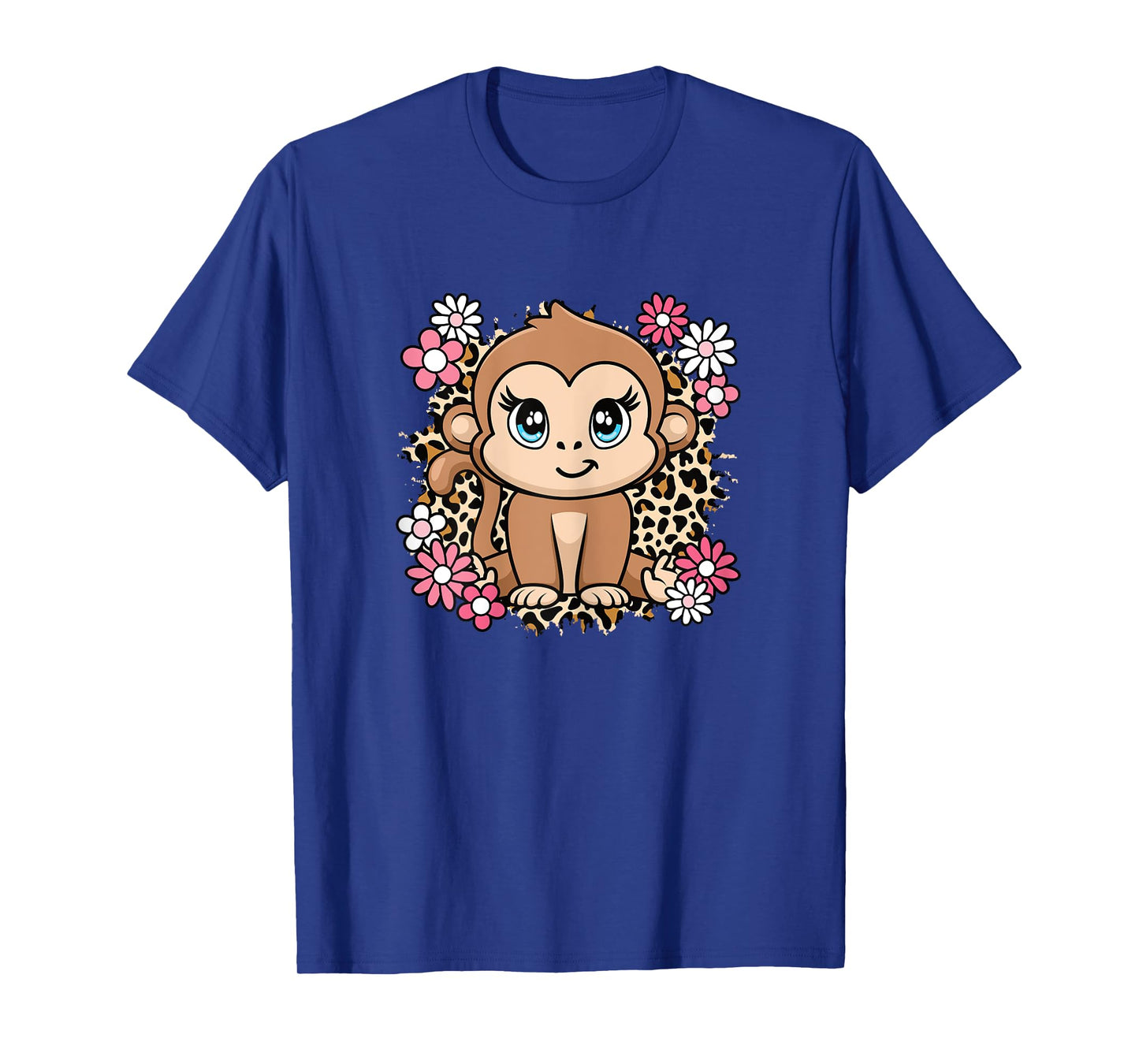 Cute Monkey Flowers Monkey Lover Women Girls Kids T-Shirt