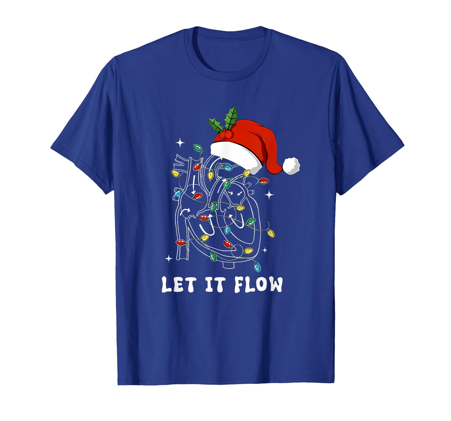Let It Flow Christmas Cardiac Nurse Heart Anatomy Cath Lab T-Shirt