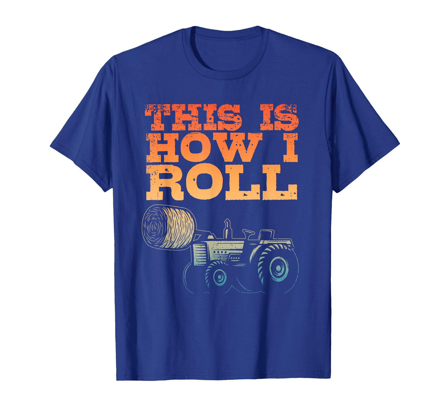 Farmer Art For Men Women Tractor Farming Hay Bale Cow Farmer T-Shirt