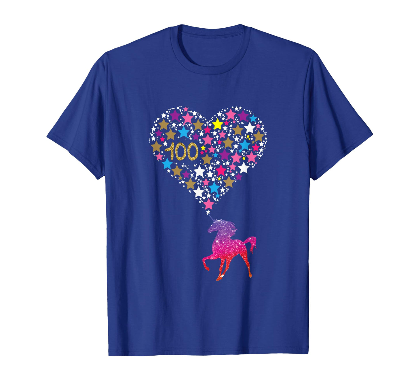 Unicorn 100 Days Of School Shirt Cute Happy Gift Outfit T-Shirt