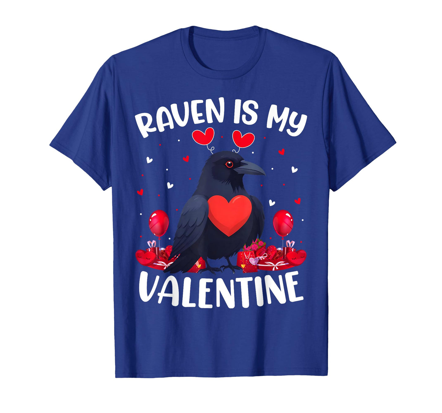 Raven Is My Valentine Love Heart Raven Bird Valentines Day T-Shirt