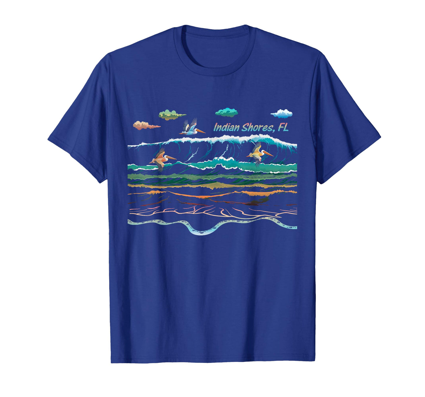 Indian Shores FL Florida Waves Pelican Bird Watching T-Shirt