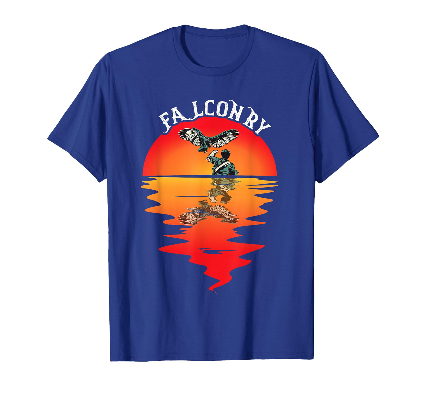 Falconry Vintage Sunset Falcon Trainer Falconer Birder T-Shirt