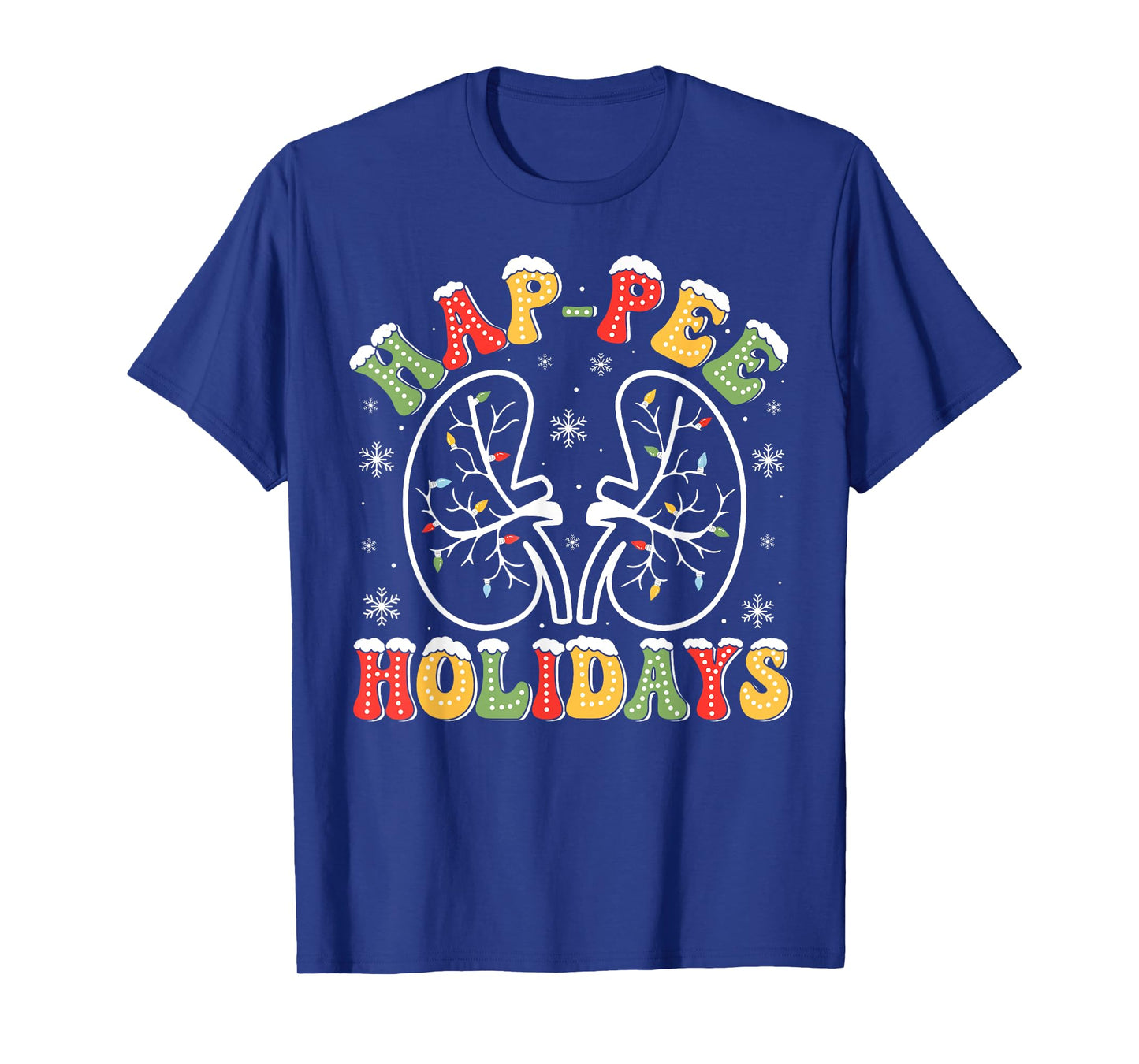 Funny Christmas Family Pajamas Xmas Gift Men Women Retro Hap Pee Holidays Christmas Dialysis Nurse Kidney Xmas T-Shirt