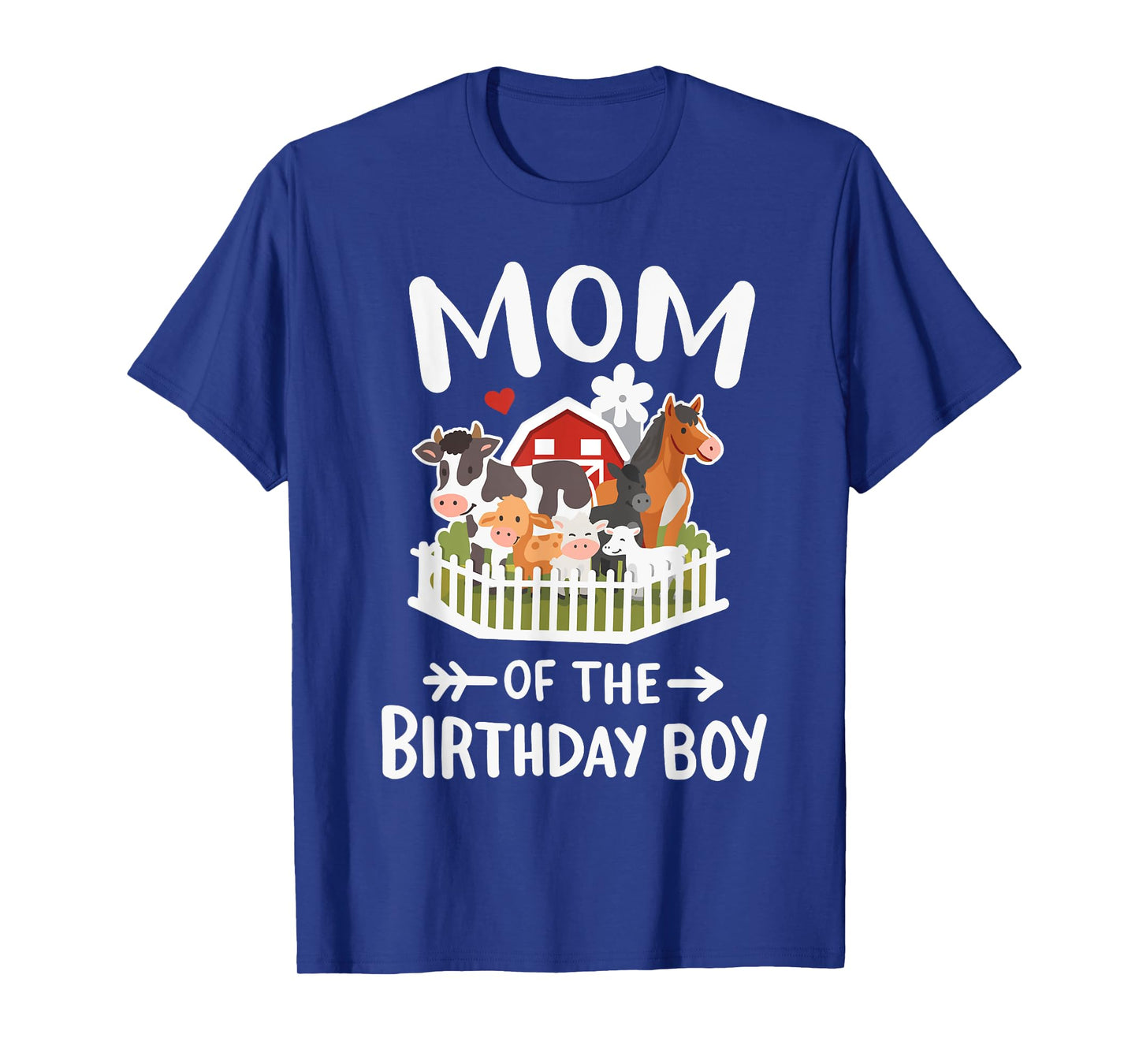 Mom Of The Birthday Boy Farm Animals Bday Family Matching T-Shirt
