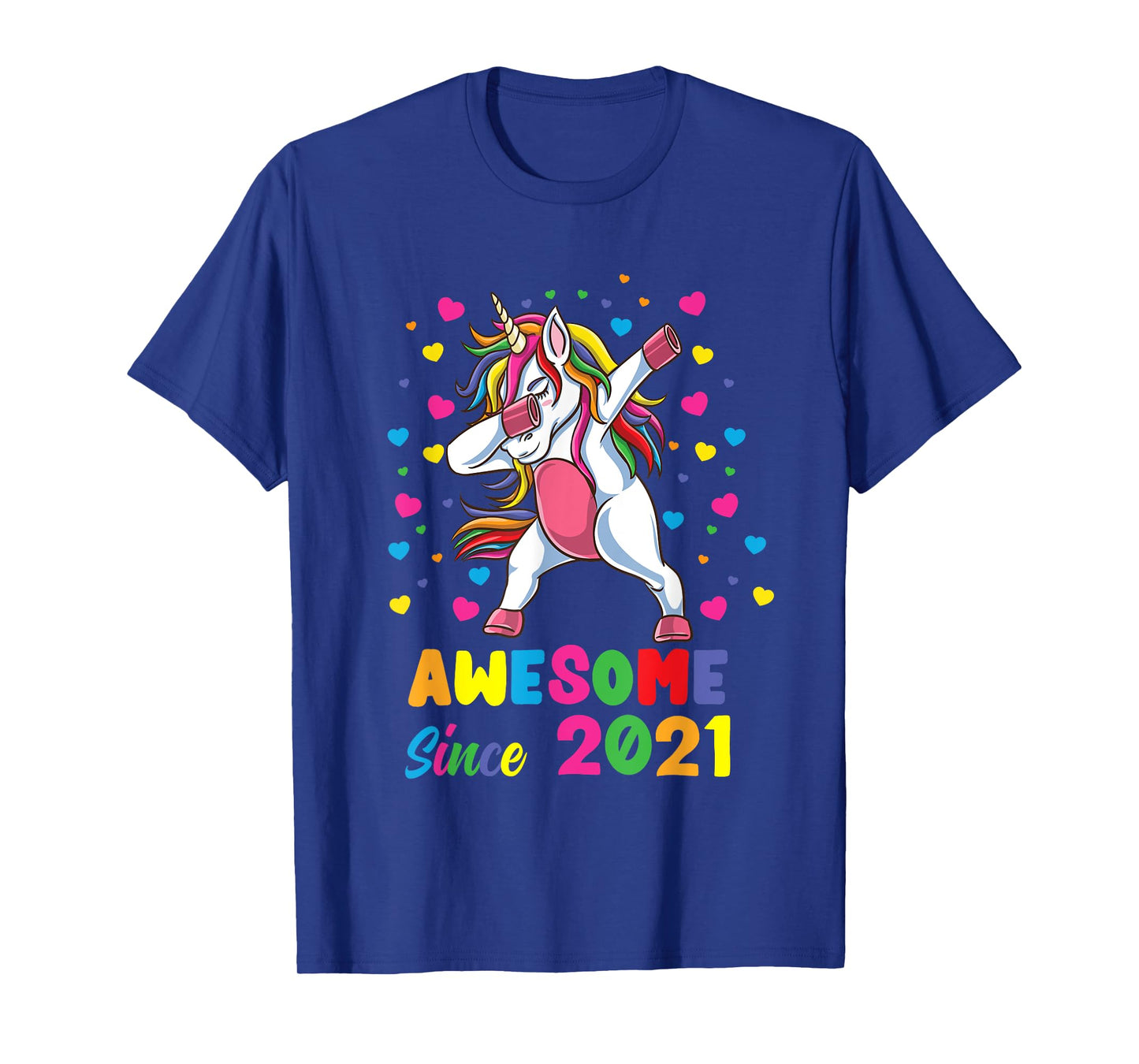 Awesome Since 2021 Dabbing Unicorn 1st Birthday T-Shirt