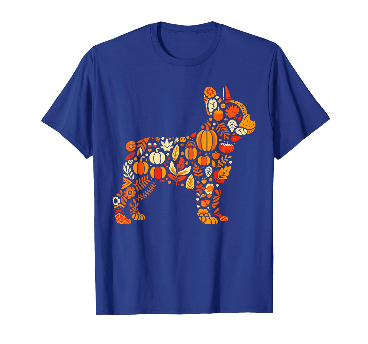 Autumn Pumpkin French Bulldog Thanksgiving Womens Mens Kids T-Shirt