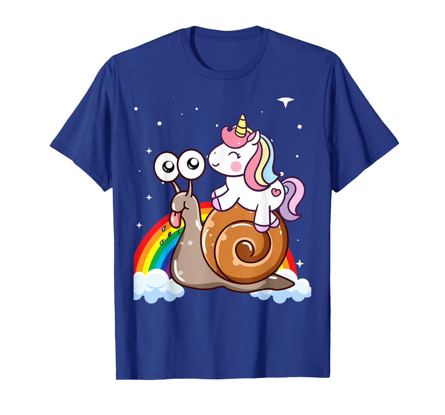 Unicorn Riding Snail Boys Girls Men Women Kids Teen Rainbow T-Shirt
