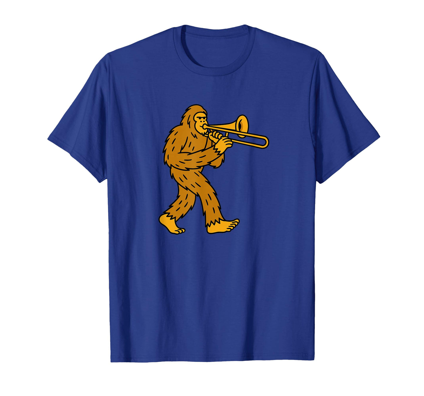 Bigfoot Playing Trombone Instrument Band - Sasquatch T-Shirt