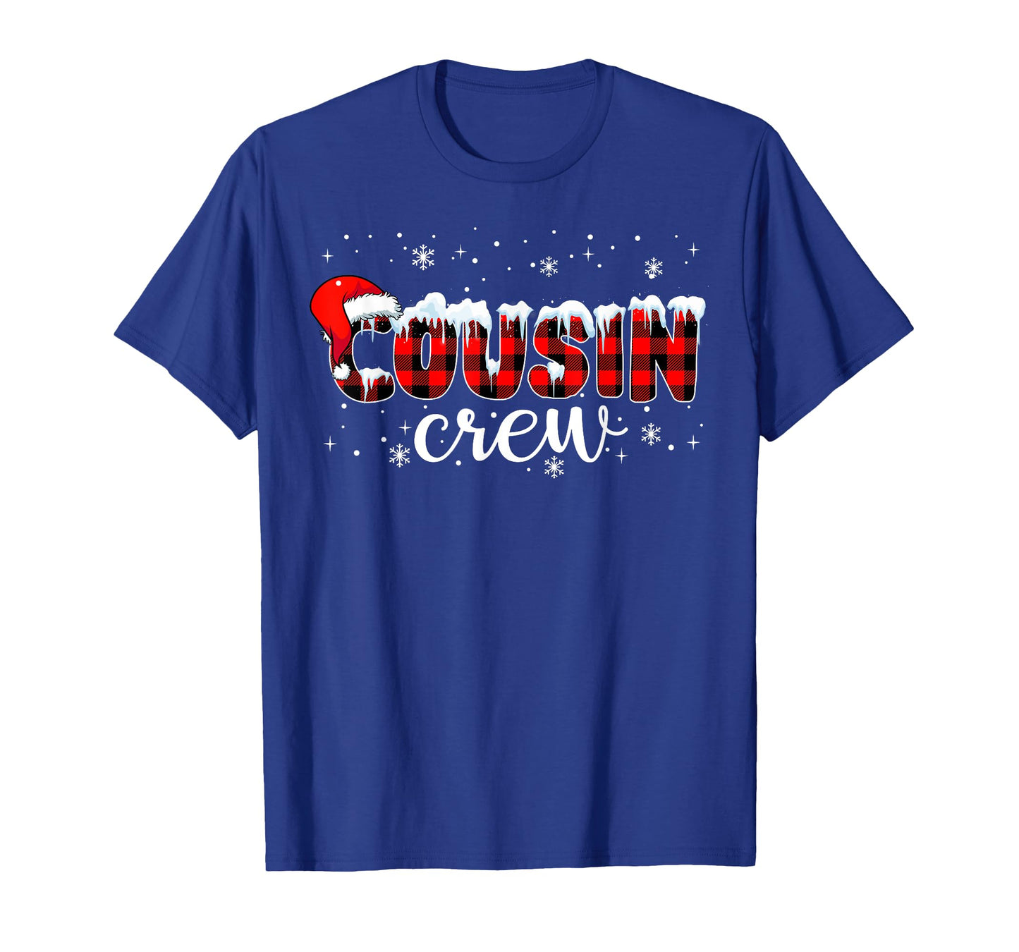 Cousin Crew Plaid Buffalo Merry Christmas Xmas Santa Pajamas T-Shirt