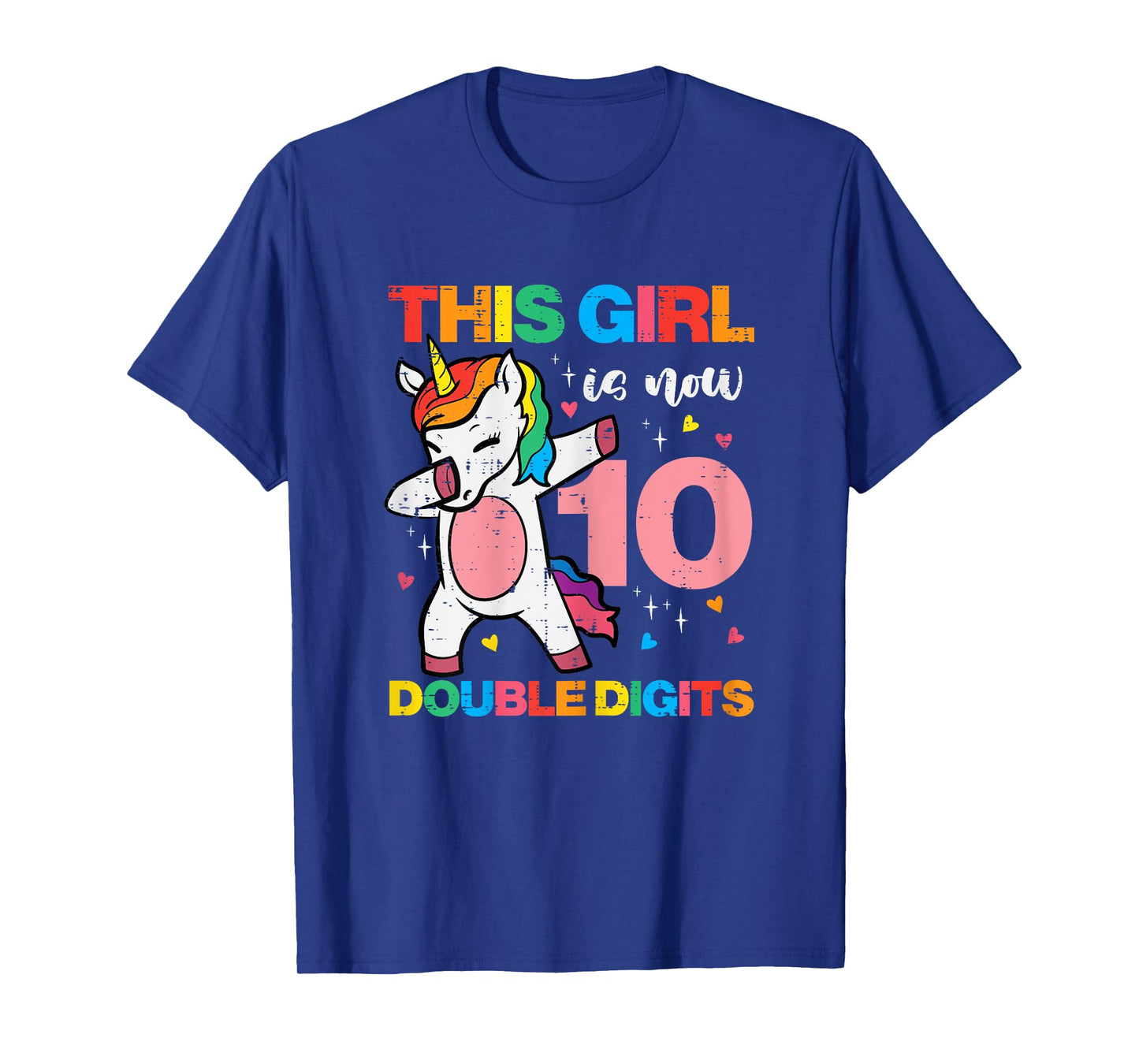 10th Birthday Unicorn Dab This Girl 10 Years Old Bday Party T-Shirt