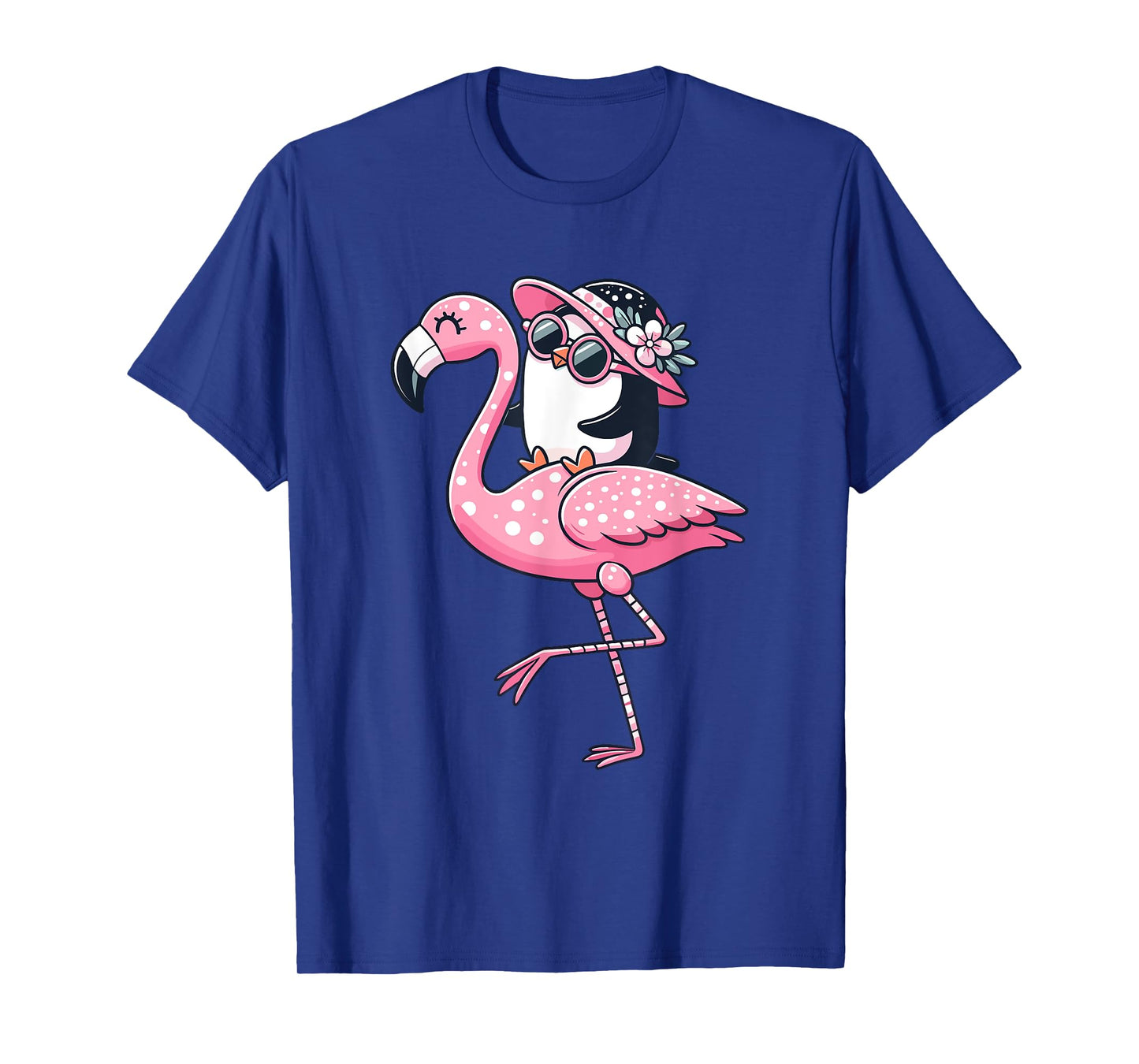 Flamingo & Penguin Adventure Polka Dot Animal Lover Kids T-Shirt