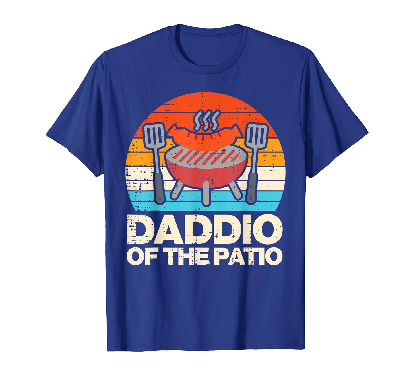 Daddio Of The Patio Sunset Retro Grilling Daddy Dad Papa Men T-Shirt