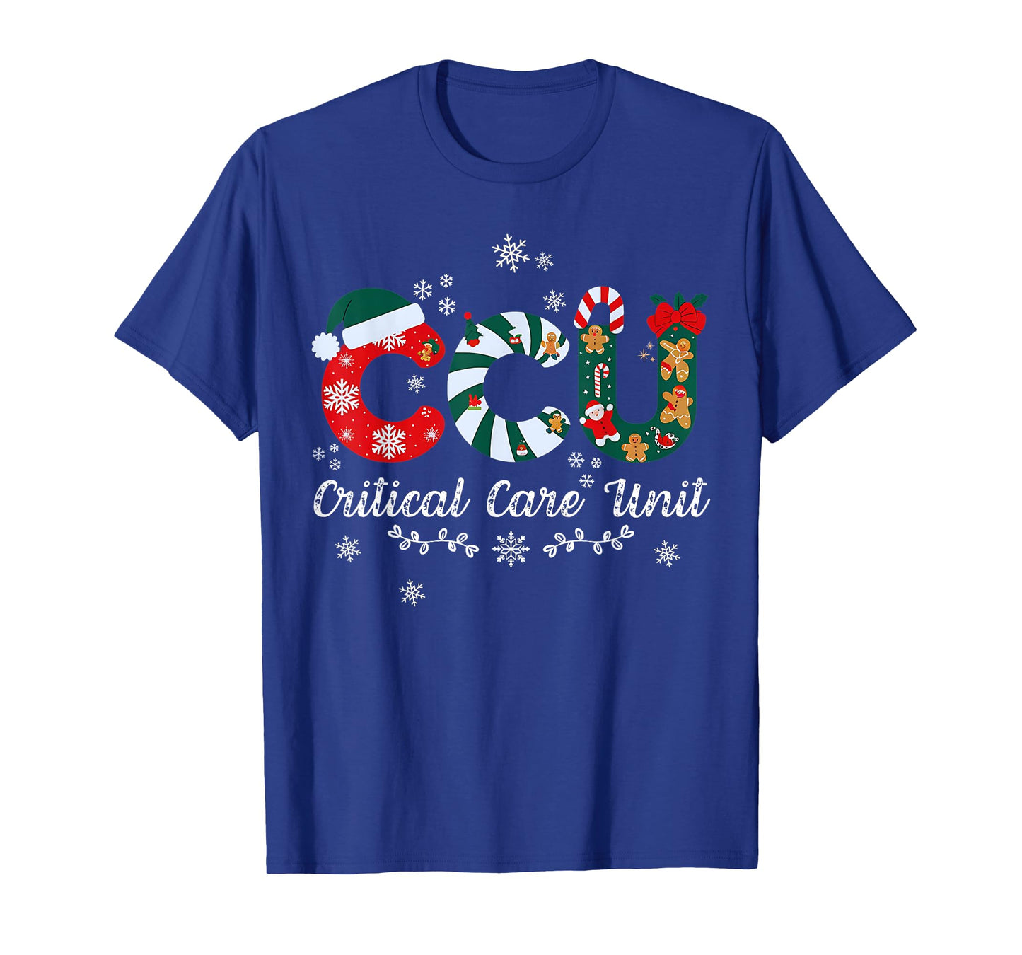 Funny CCU Nurse Christmas Critical Care Unit Xmas Girl Nurse T-Shirt