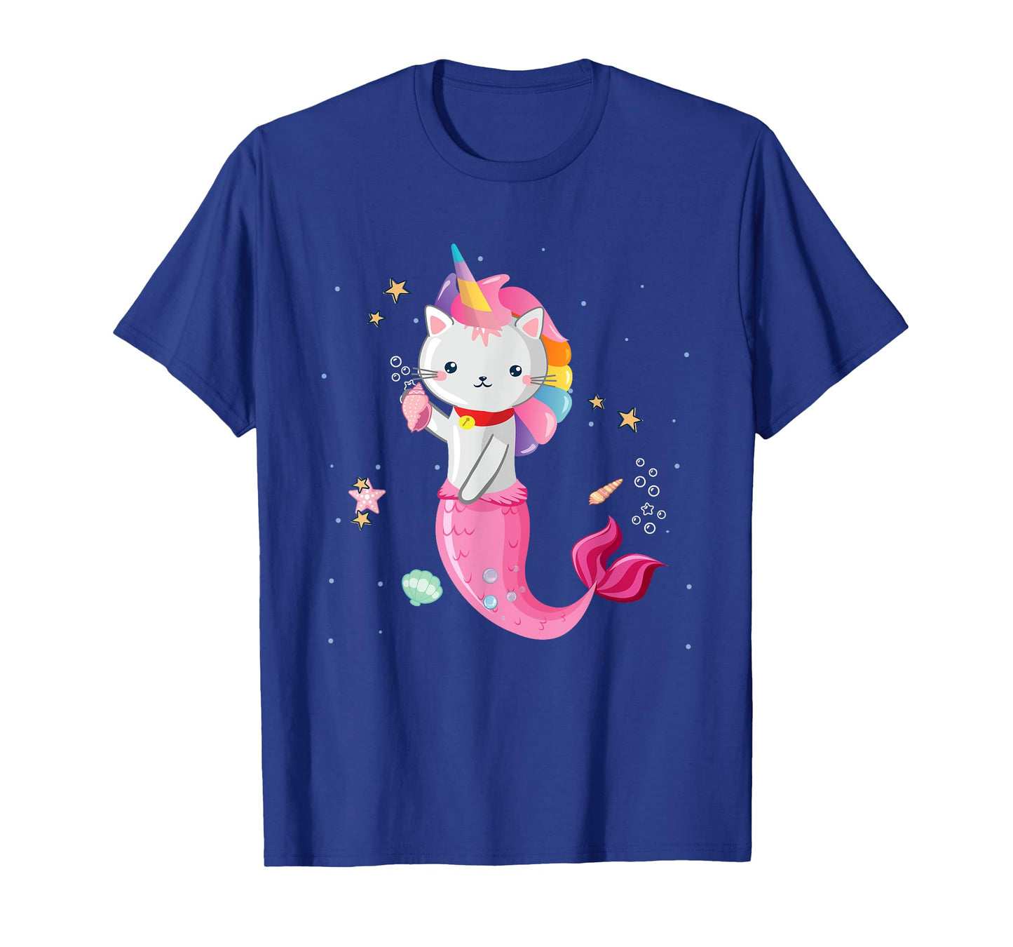 Cat Mermaid Unicorn Girl Kids T-Shirt