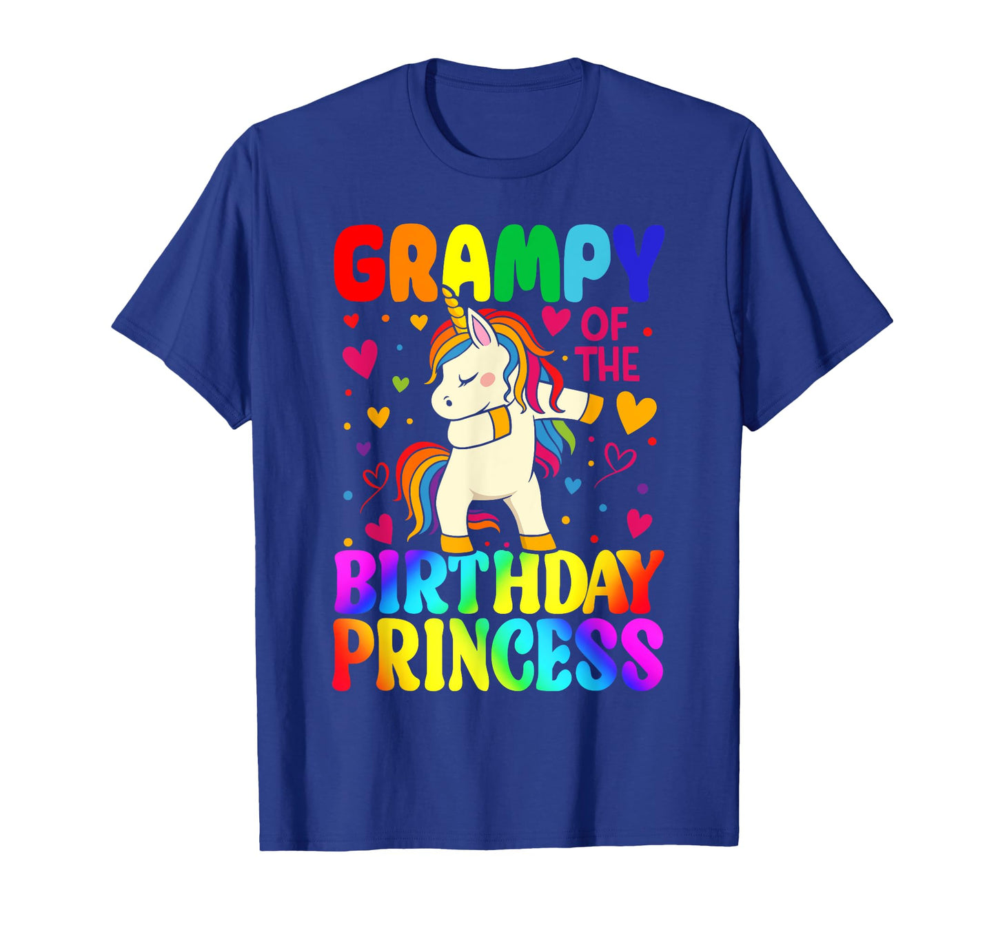 Grampy Of The Birthday Princess Unicorn Matching Family T-Shirt