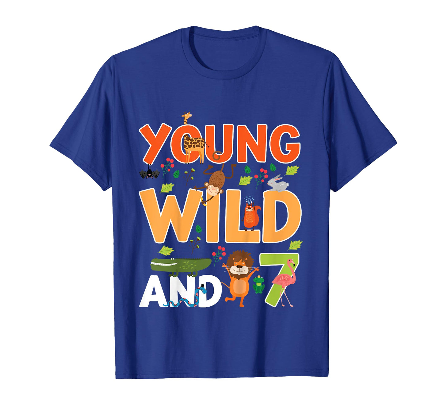 Kids 7 year old wild zoo theme birthday animals safari jungle boy T-Shirt
