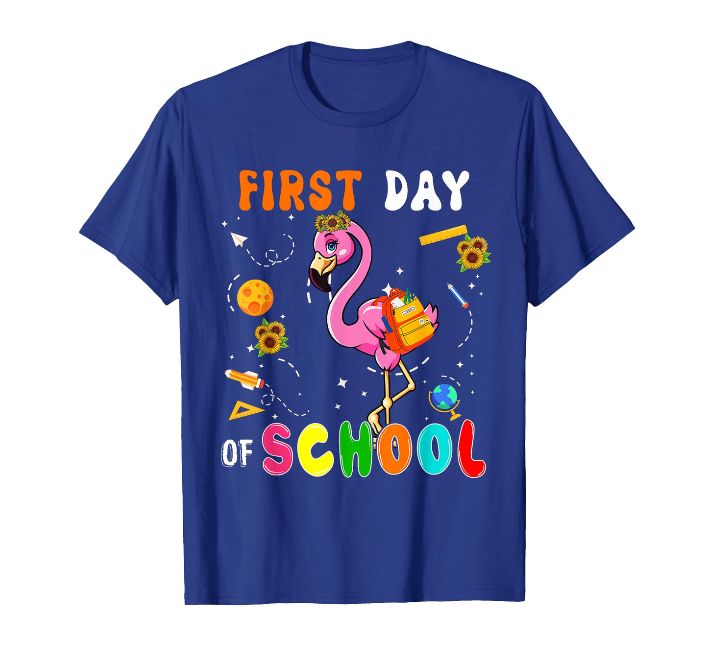 First Day Of School Flamingo Student Back To School Kids T-Shirt