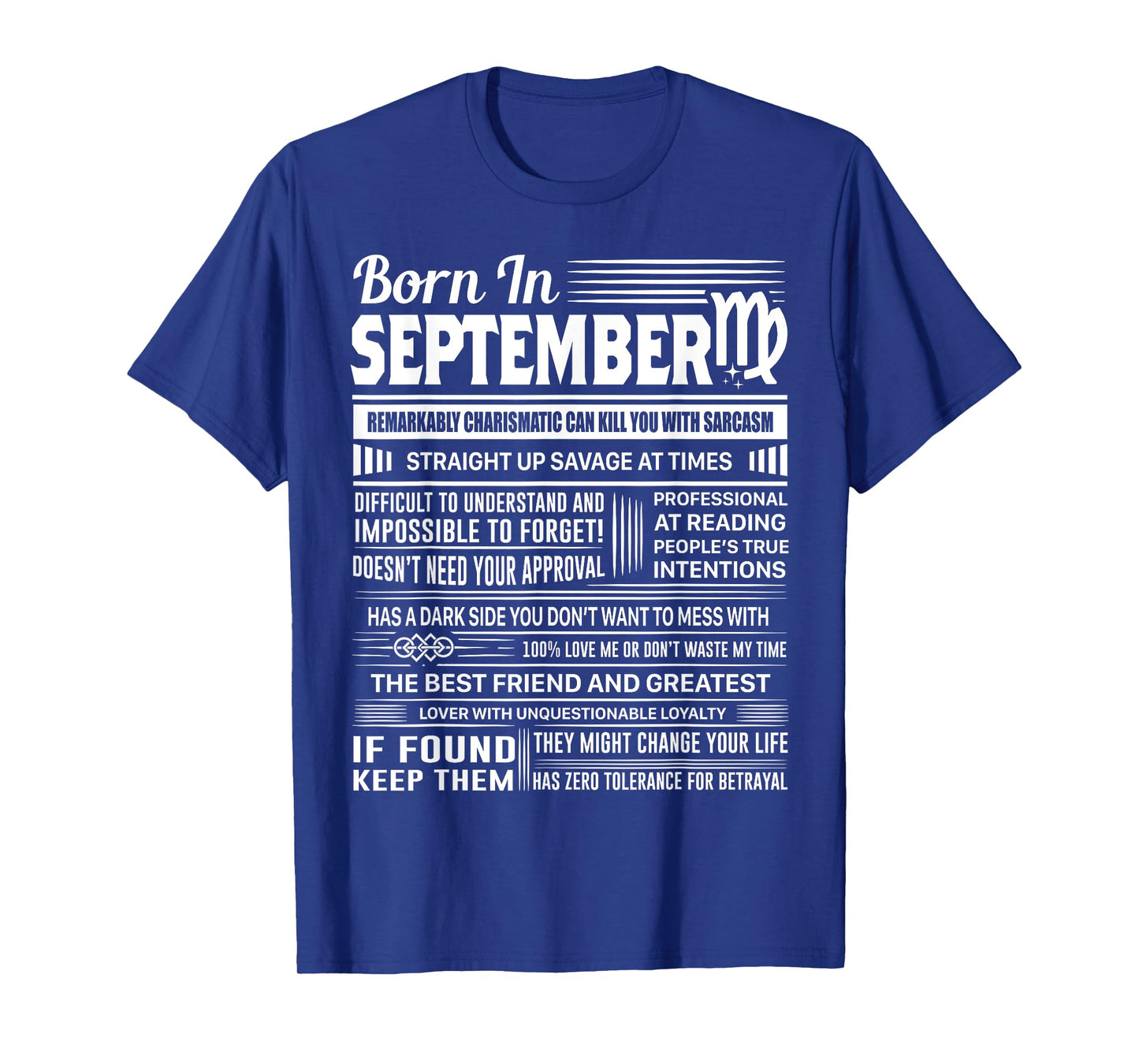 Born In September Virgo Funny Birthday Gift T-Shirt