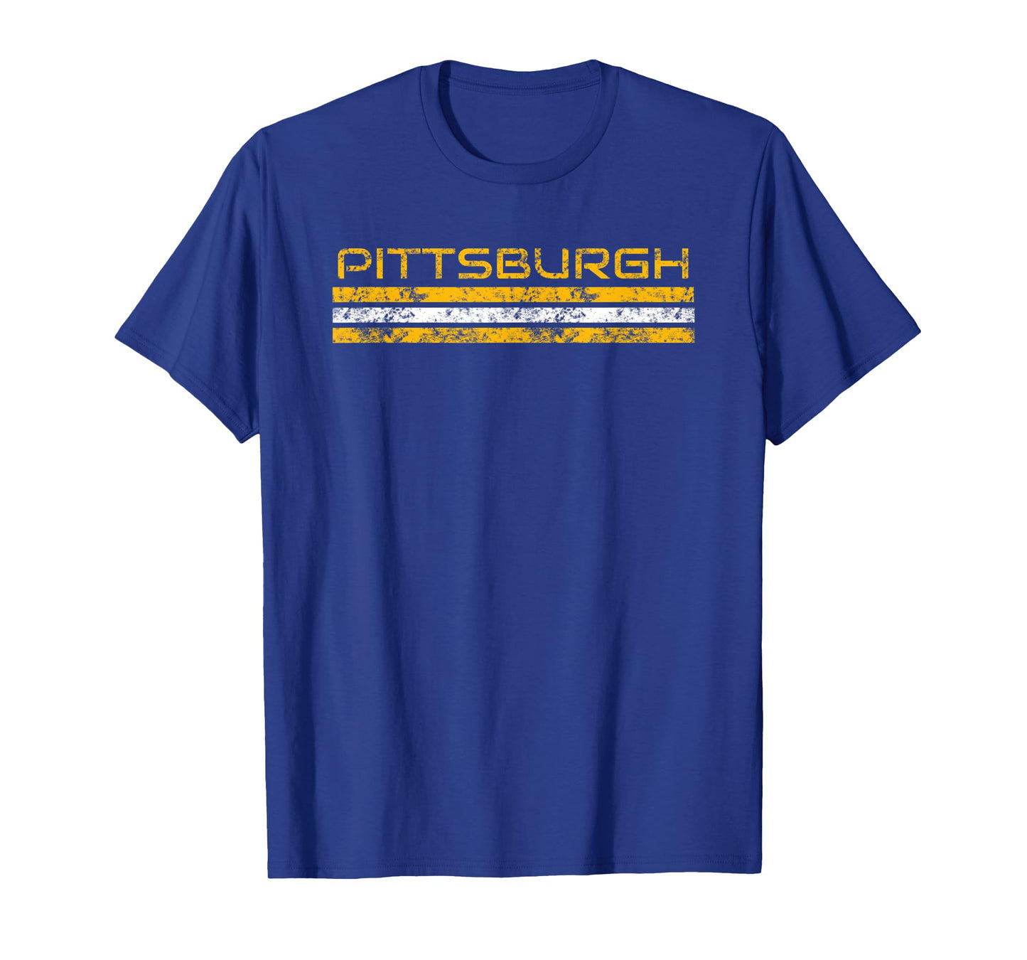 Pittsburgh Pennsylvania Vintage Three Stripe Weathered T-Shirt