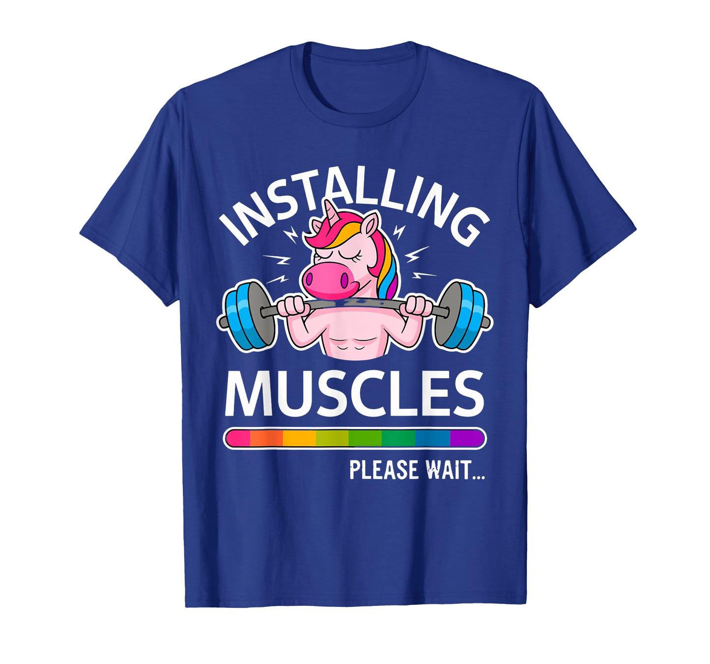 Funny Cute Unicorn Workout Gym Fitness Weightlifting T-Shirt