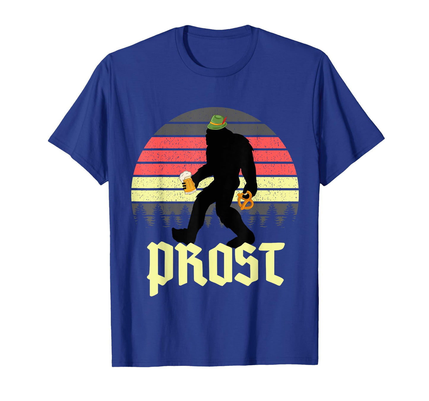 Vintage Funny Bigfoot Drinking Beer German Oktoberfest Prost T-Shirt