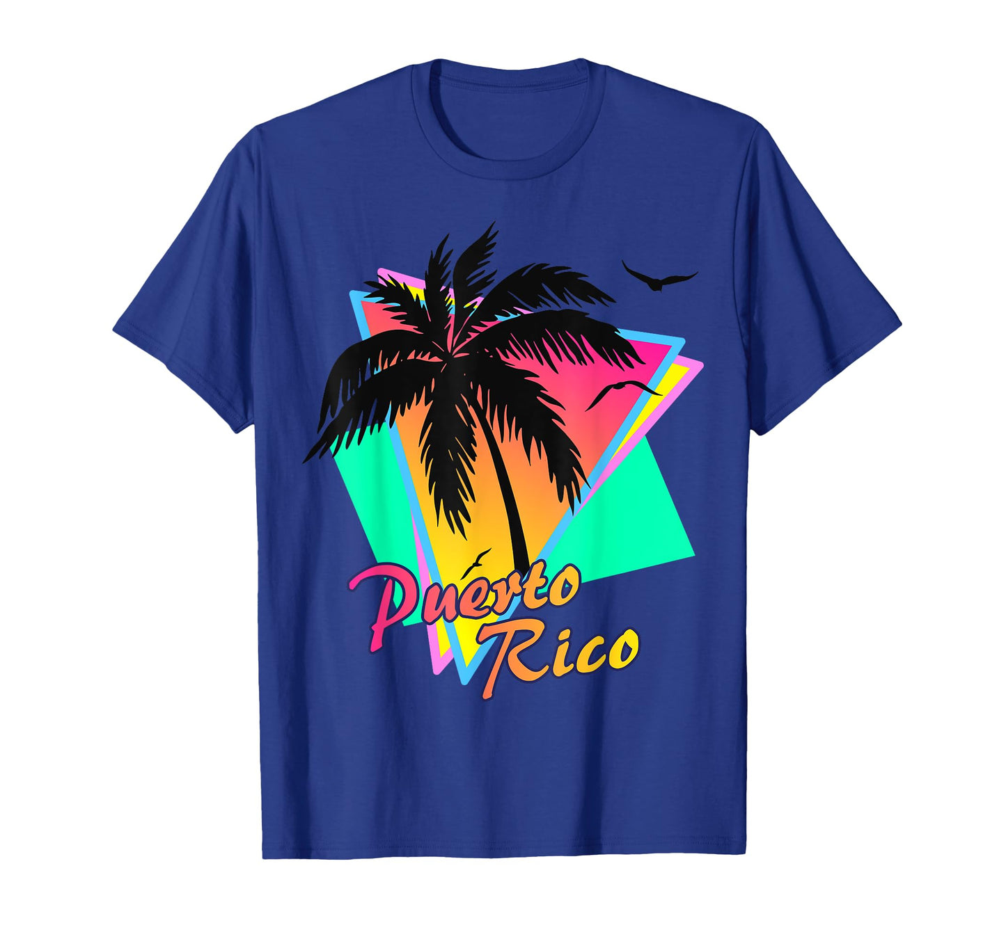 Puerto Rico 80s Tropical Summer Beach Palm Tree Sunset Men Women Kids T-Shirt