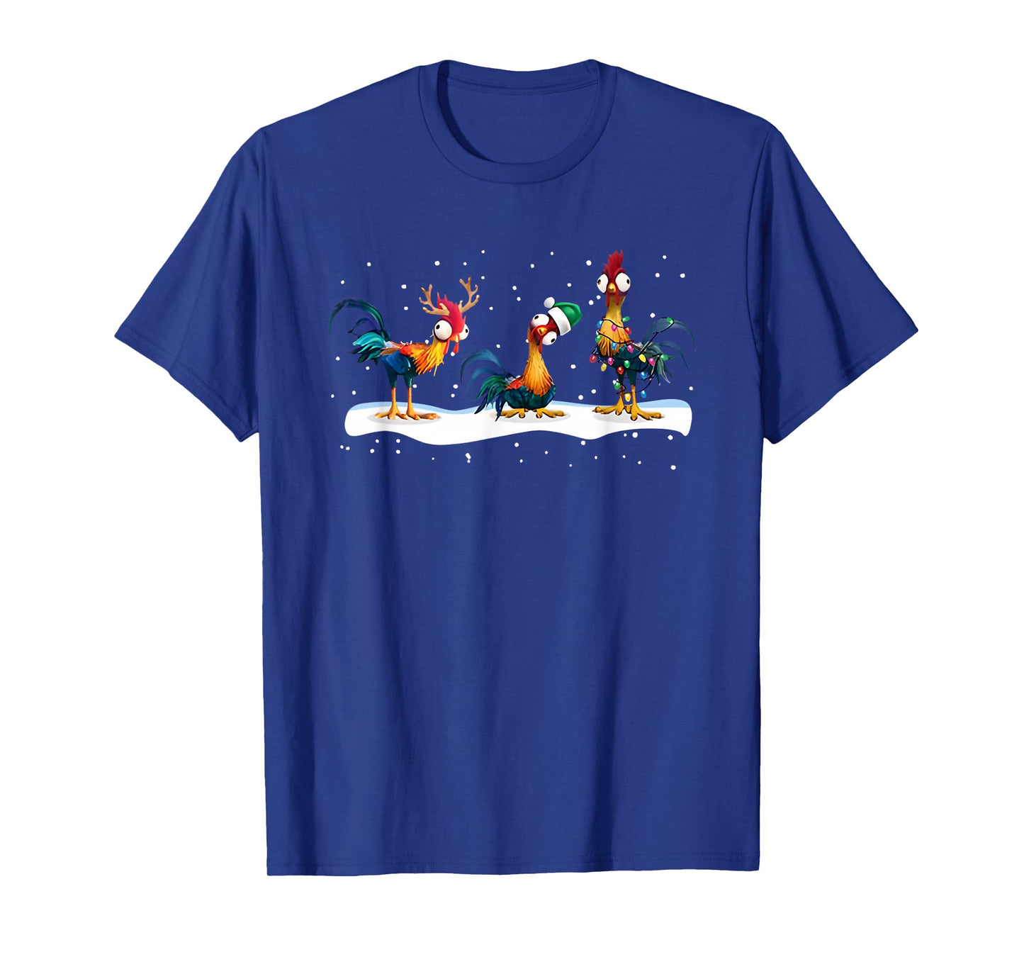 Hei Hei Chicken Christmas T-Shirt - Unisex, Black, Short Sleeve, Small