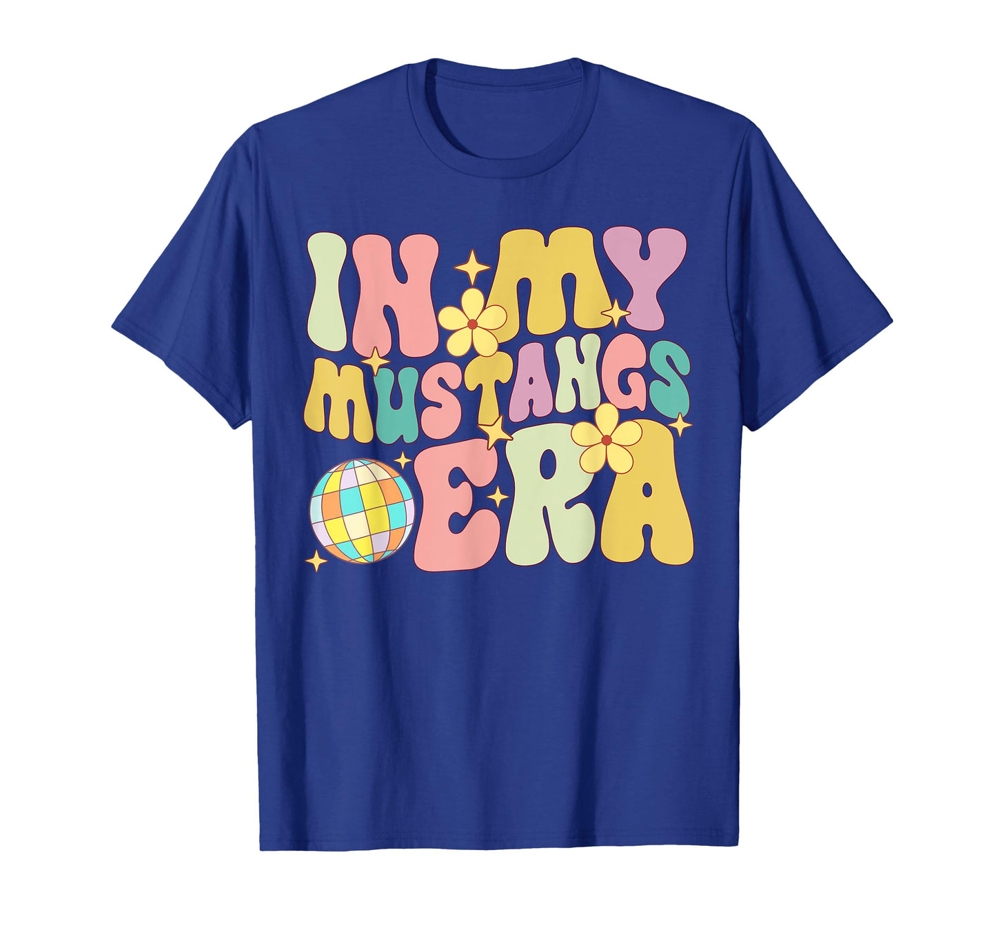 in My Mustangs Era Back to School Spirit Game Retro Groovy T-Shirt