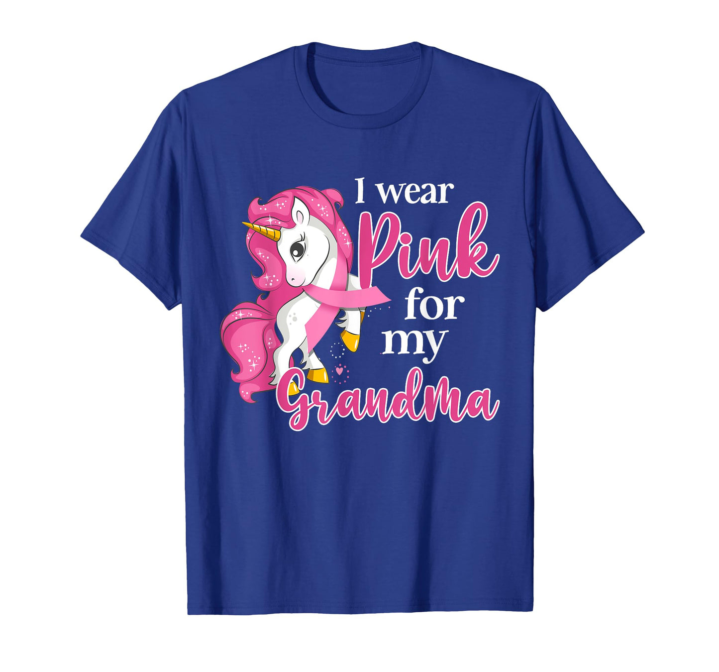 I Wear Pink For My Grandma Unicorn Breast Cancer Awareness T-Shirt