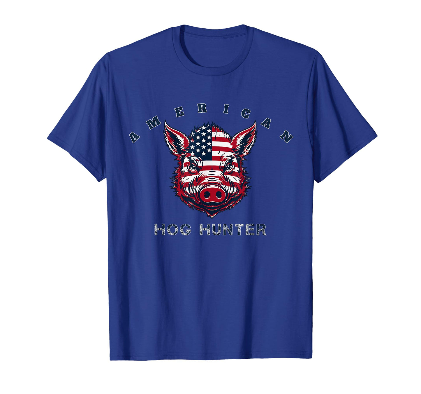 American Hog Hunter Wild Razorback Boar Hunting USA Flag Art T-Shirt