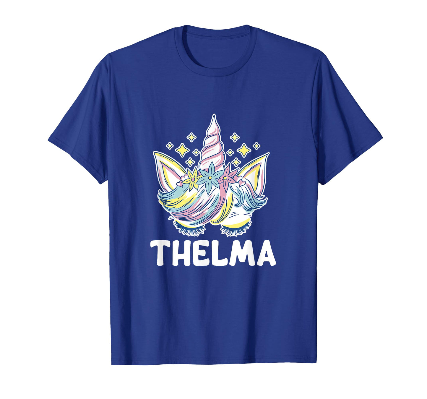 Cute Personalised Name Unicorn Crown Thelma T-Shirt