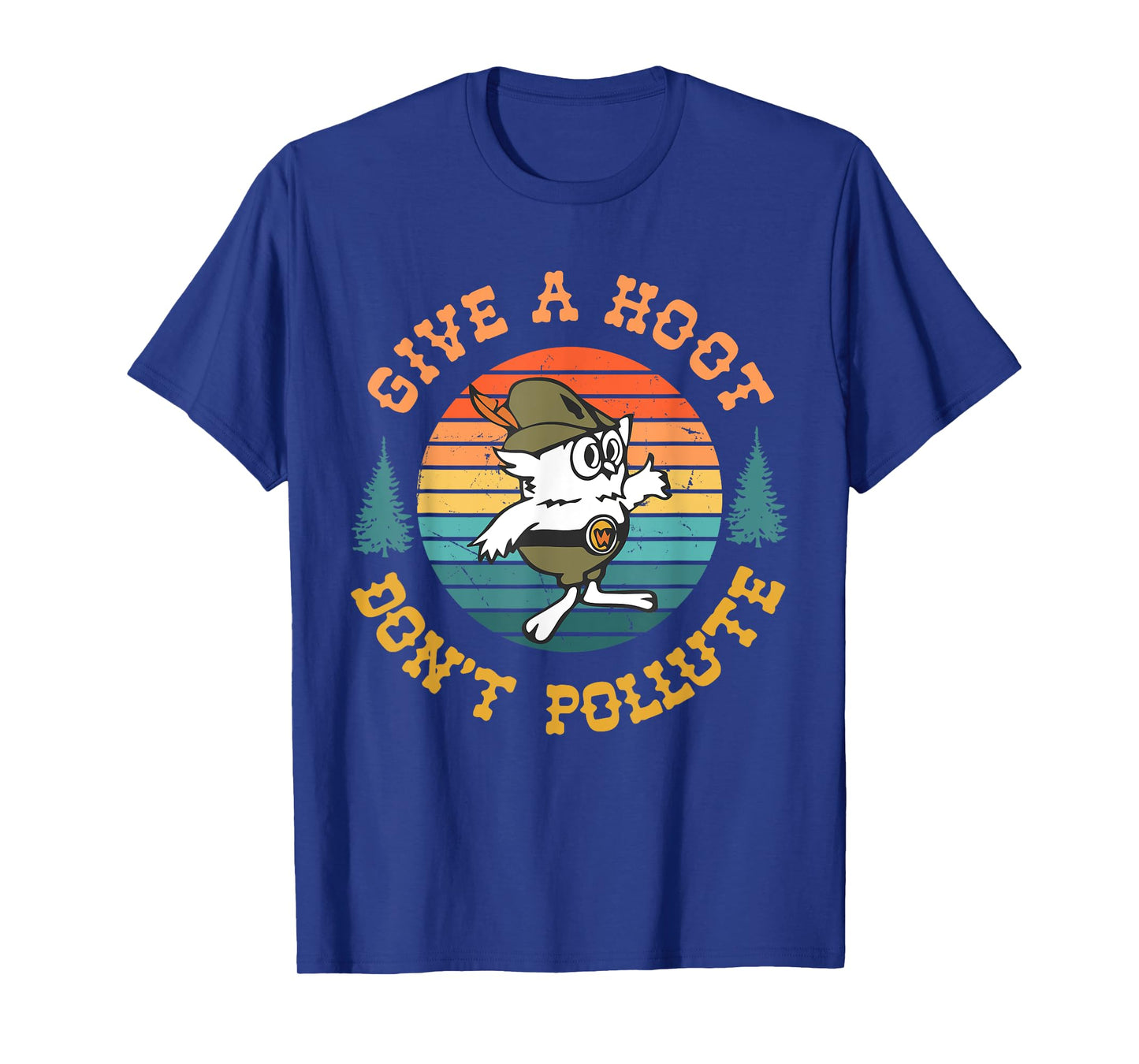Give A Hoot Don't Pollute Funny T-Shirt, Small, Black