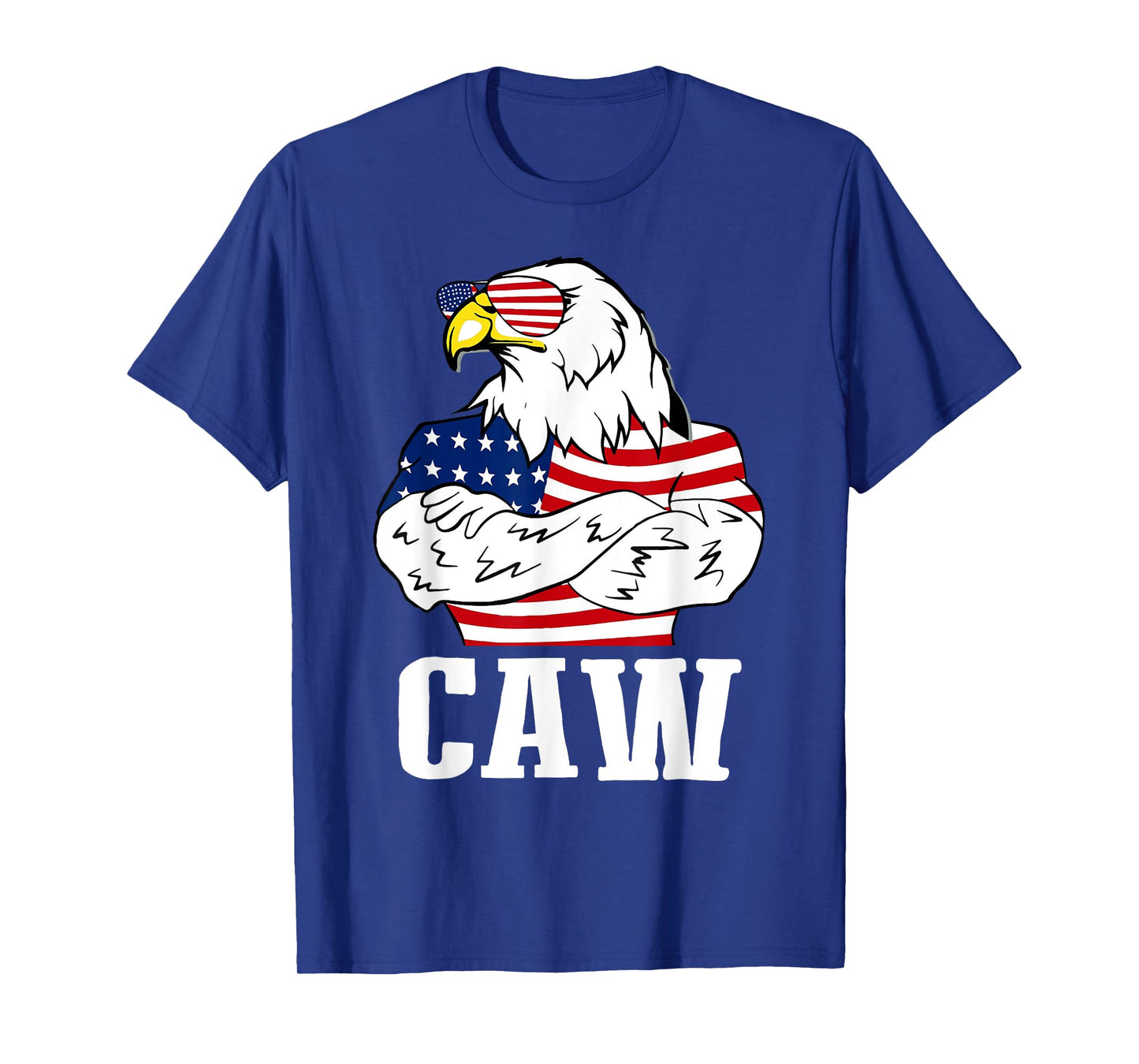 Patriotic Bald Eagle Caw 4th of July American Flag American T-Shirt for Women Men