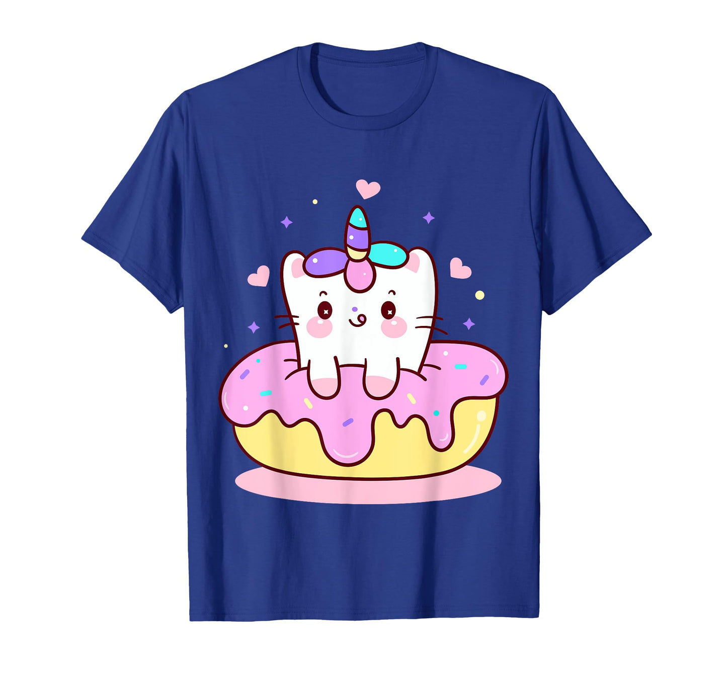 Unicorn Kitty Cat Kitten on Donut Girl Boy Kids Youth Child T-Shirt