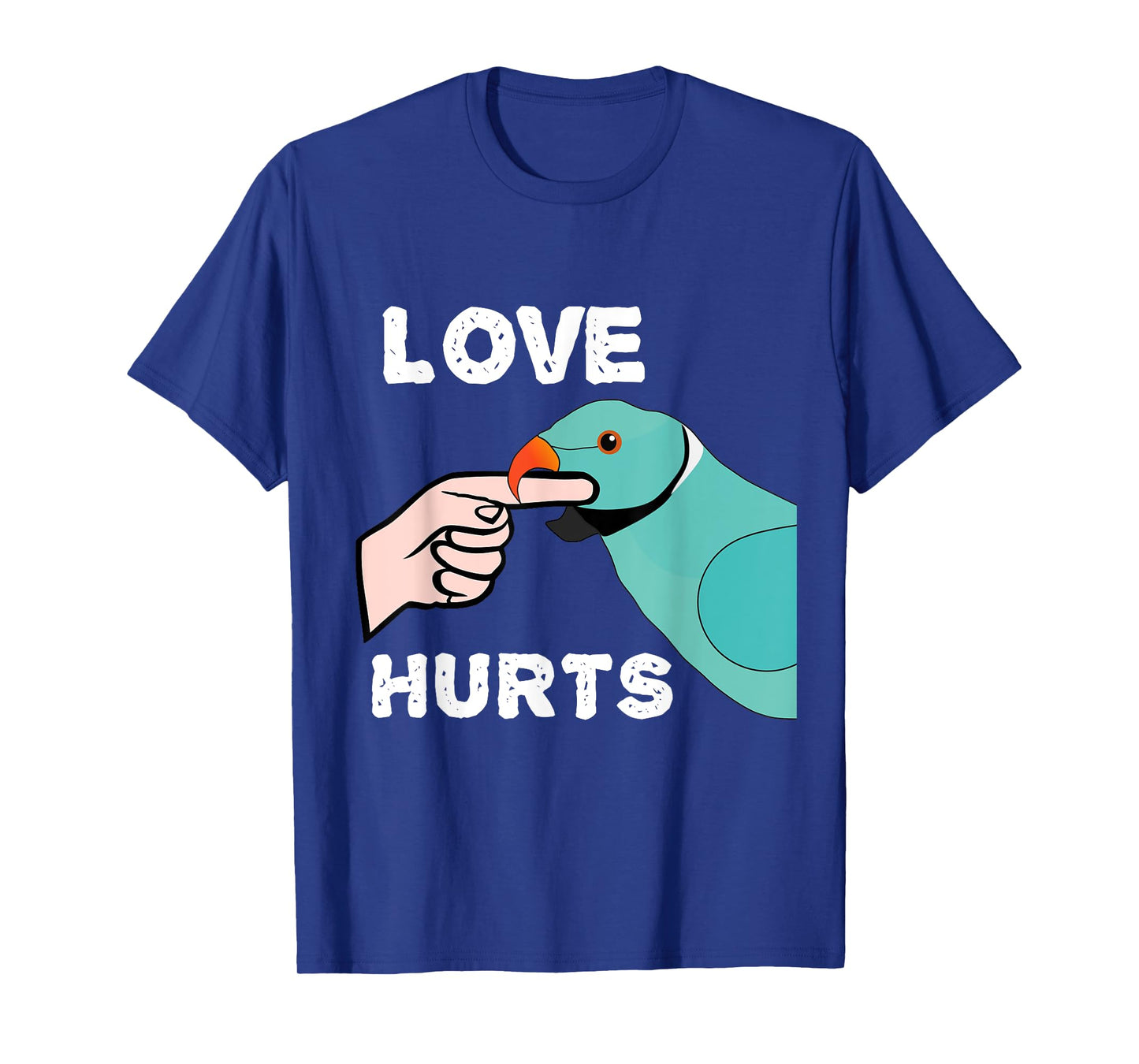 Love Hurts Blue Indian Ringneck Parrot T-Shirt