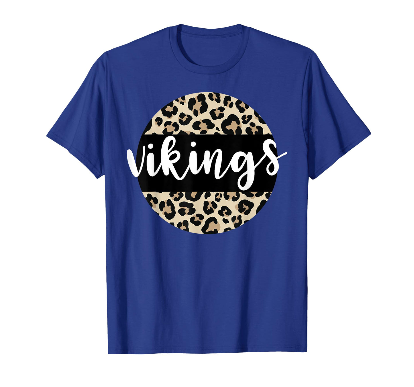 Leopard Print Vikings Team Mascot School Spirit Game Night T-Shirt