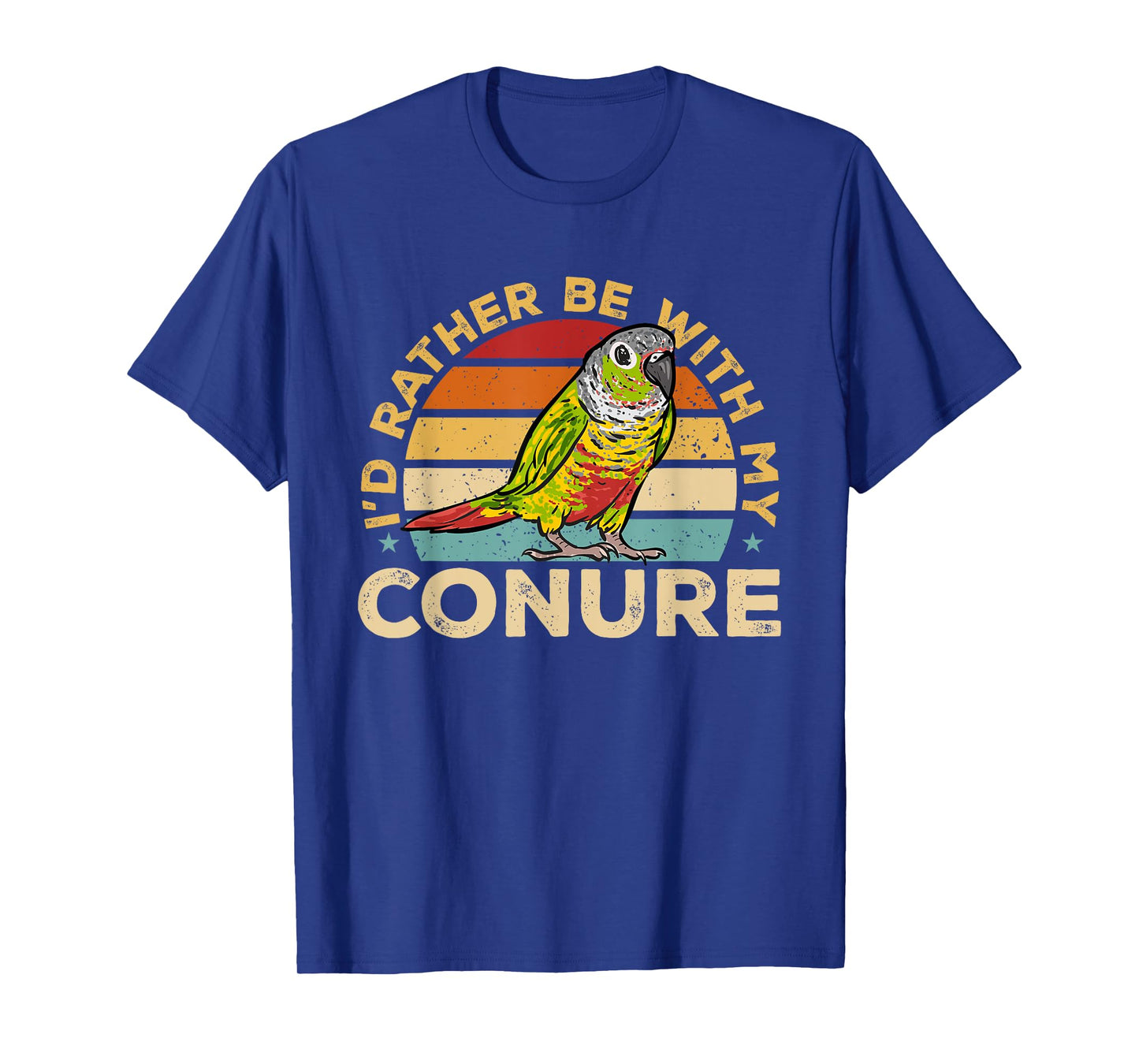 Green Cheek Conure Retro I'd Rather Be With My Conure T-Shirt
