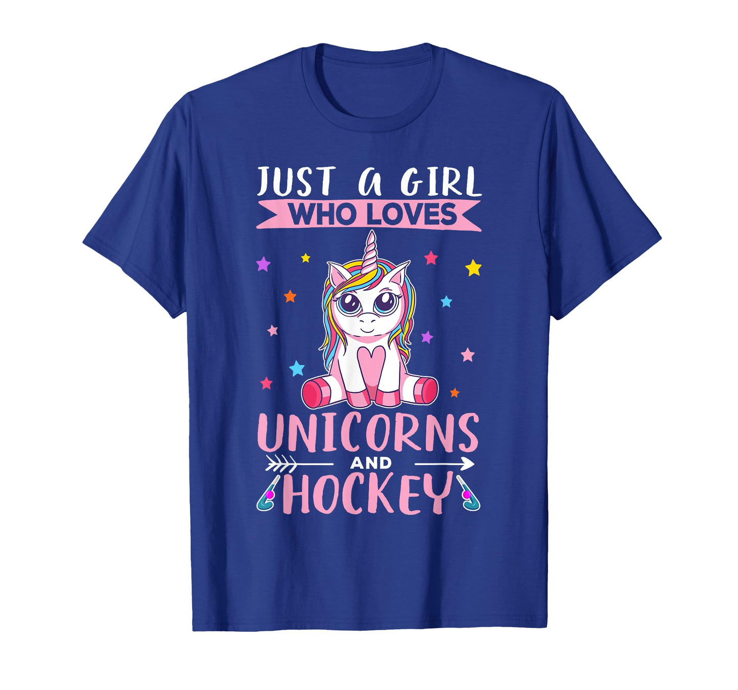 Just A Girl Who Loves Unicorns And Hockey Field Hockey T-Shirt