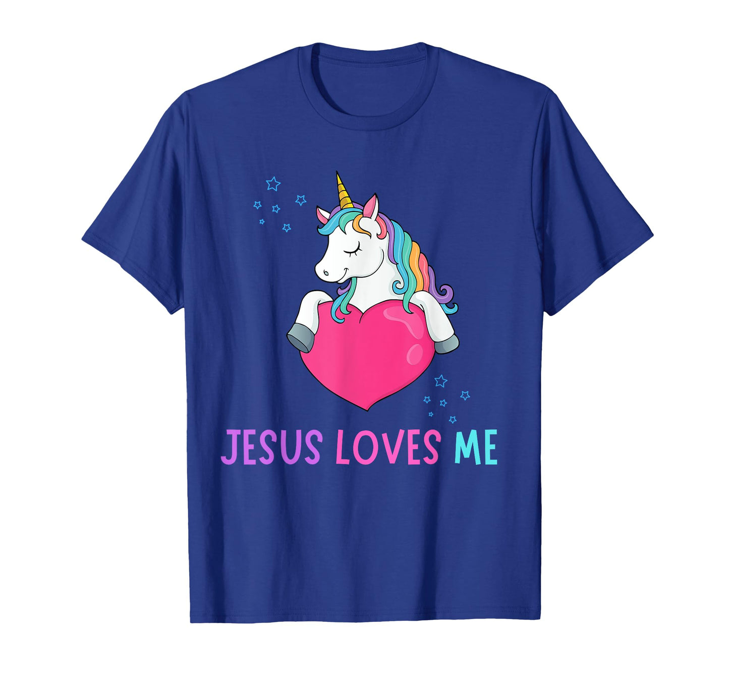 Kids Jesus Loves Me Christian Bible Girls Rainbow Unicorn T-Shirt