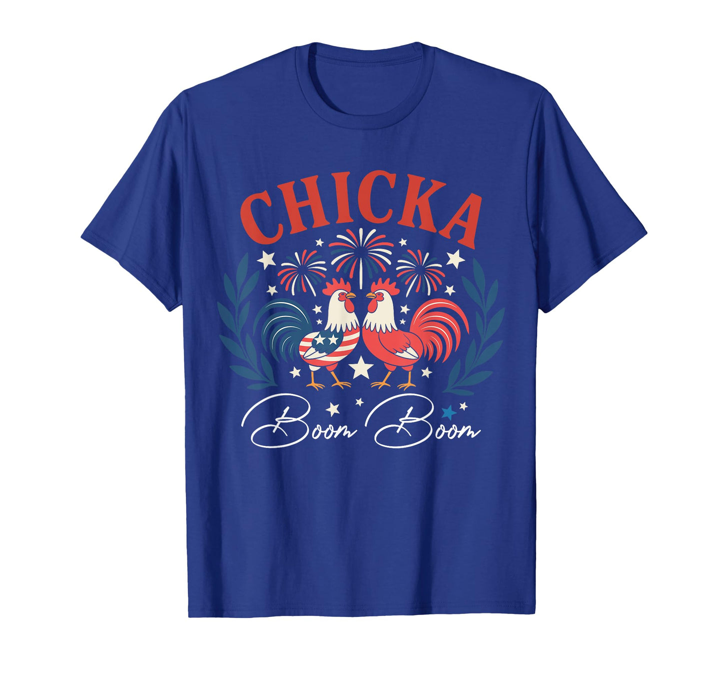 Chicka Boom Boom Cute Chicken Retro 4th of July America T-Shirt