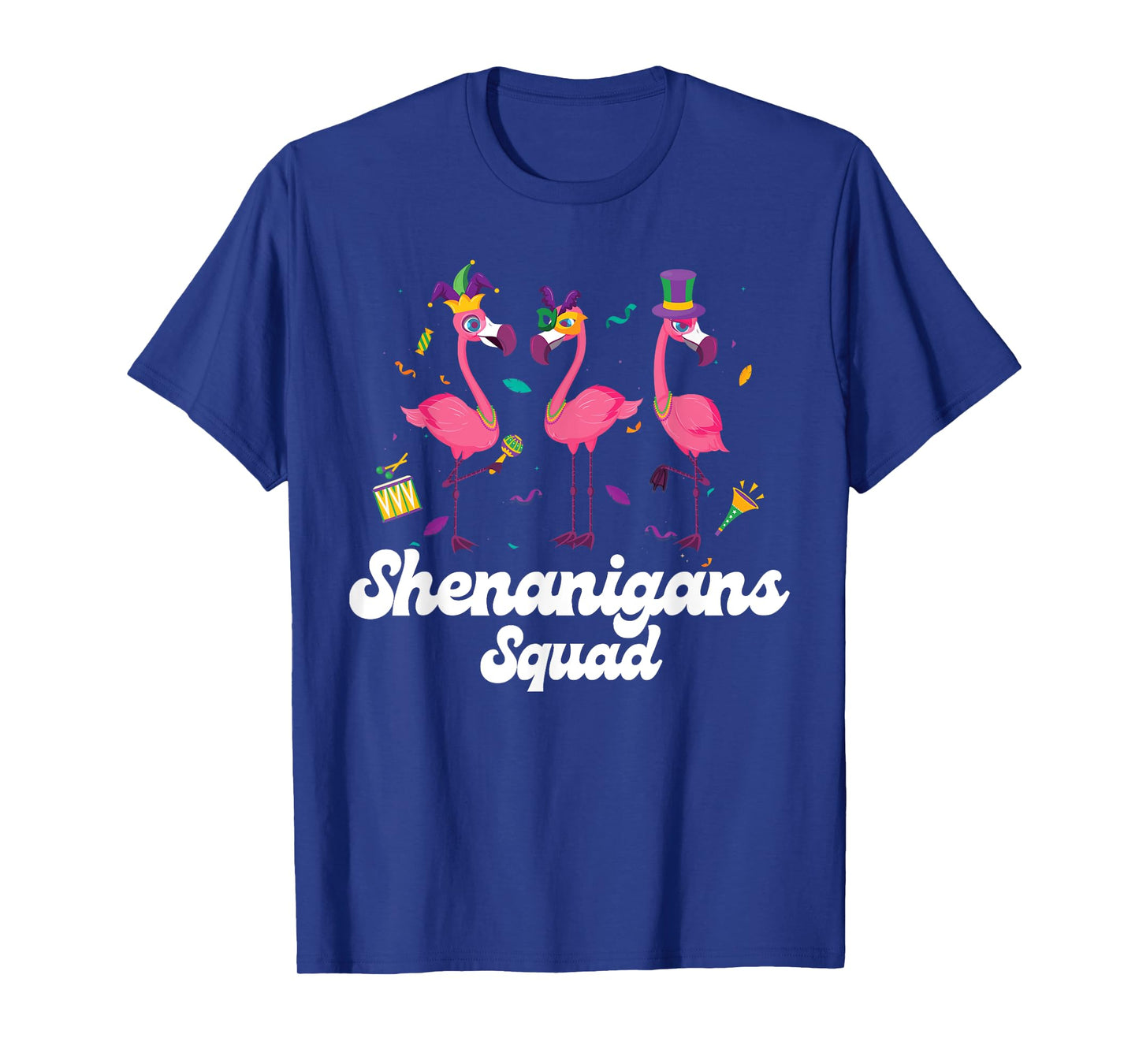 Shenanigans Squad Mardi Gras Flamingo Party Parade Matching T-Shirt