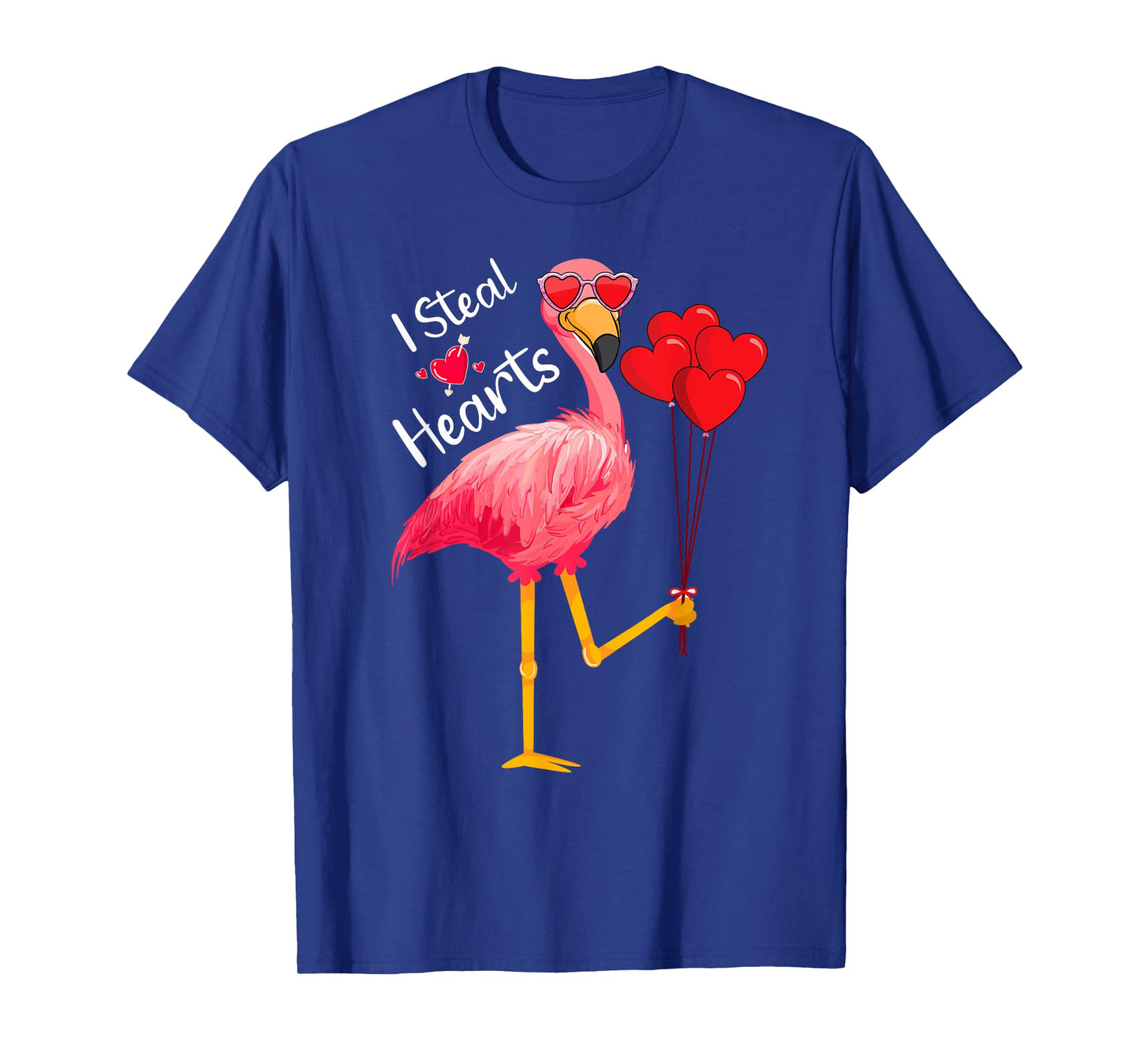 I Steal Hearts - Funny Flamingo Lover Valentine's Day Quotes T-Shirt
