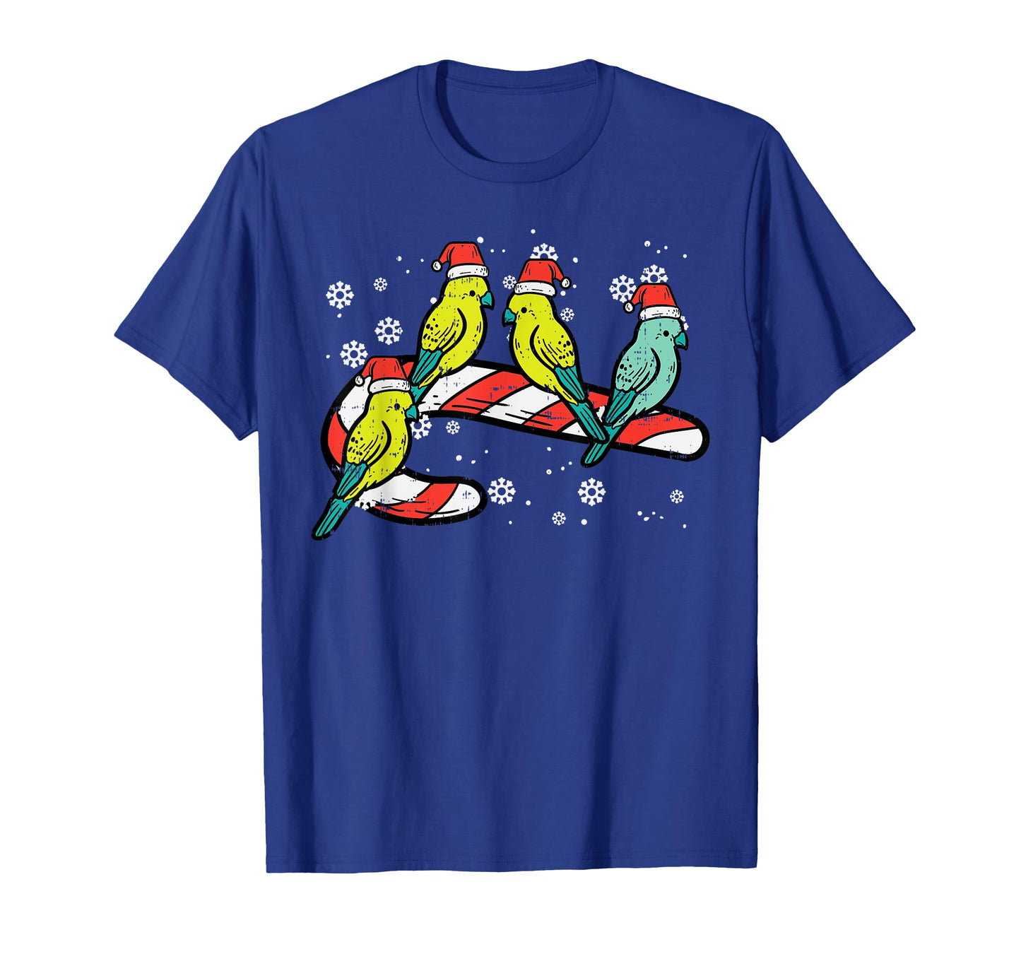 Christmas Parrots Birds Candy Cane Cute Xmas Men Women Kids T-Shirt