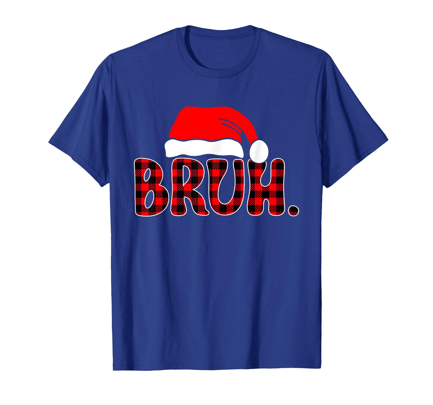Bruh Funny Christmas Plaid Teens Boys Kids Xmas Pajamas T-Shirt