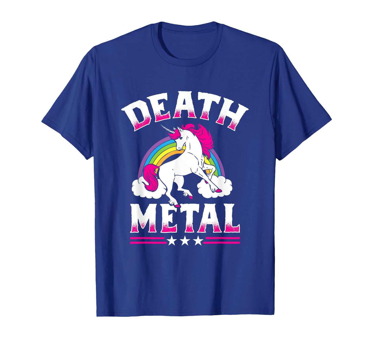Death Metal Rainbow and Unicorn Heavy Rock Music Lover Gift T-Shirt