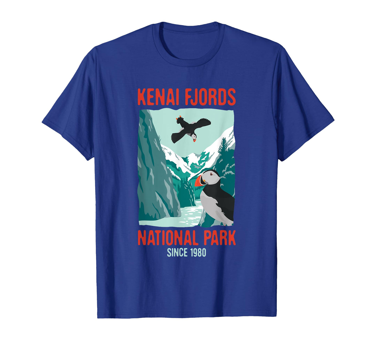 Kenai Fjords US National Park Puffin Bird Alaska Gift T-Shirt