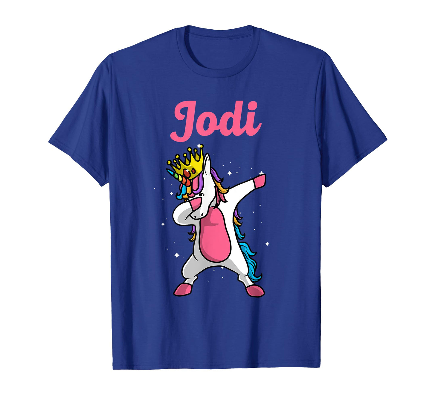 JODI Gift Name Personalized Birthday Dabbing Unicorn Queen T-Shirt