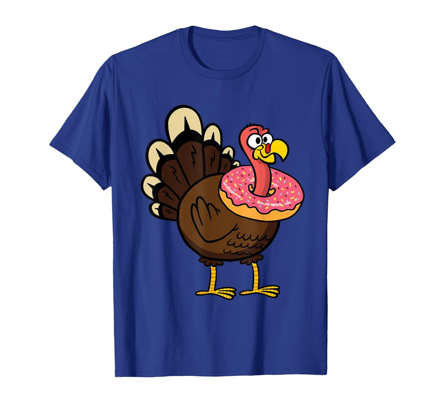 Turkey With Donut Thanksgiving Day Funny Bird Fall Autumn T-Shirt